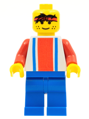 This LEGO minifigure is called, Soccer Player, Red, White, and Blue Team with Number 3 on Back . It's minifig ID is soc017.