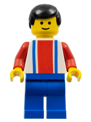 This LEGO minifigure is called, Soccer Player, Red, White, and Blue Team with Number 2 on Back . It's minifig ID is soc023.
