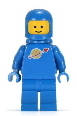 This LEGO minifigure is called, Classic Space, Blue with Air Tanks *Gold at 100%. It's minifig ID is sp004.