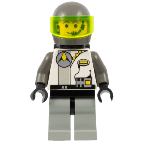 Display of LEGO Space Exploriens, Dark Gray Helmet and Radio Torso