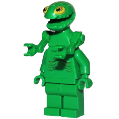 This LEGO minifigure is called, Space Police 3 Alien, Frenzy . It's minifig ID is sp091.
