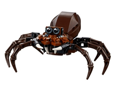 Display of LEGO part no. spider05 which is a n/a Spider, Harry Potter (Aragog with Printed Round Tile Eyes), Brick Built 