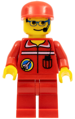 This LEGO minifigure is called, Space Port, Ground Control, Red Cap . It's minifig ID is spp007.