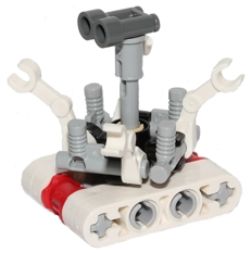 This LEGO minifigure is called, Treadwell Droid, Dark Bluish Gray Binoculars . It's minifig ID is sw0550.