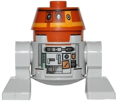 This LEGO minifigure is called, Astromech Droid, C1-10P (Chopper), Light Bluish Gray Body . It's minifig ID is sw0565.