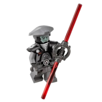 This LEGO minifigure is called, Imperial Inquisitor Fifth Brother, Dark Bluish Gray Uniform *With lightsaber. It's minifig ID is sw0747.