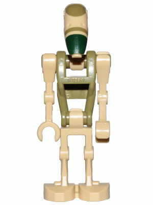 This LEGO minifigure is called, Kashyyyk Battle Droid / AAT Driver Battle Droid . It's minifig ID is sw0996.