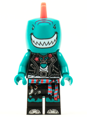 This LEGO minifigure is called, Shark Singer, Vidiyo Bandmates, Series 1 (Minifigure Only without Stand and Accessories) . It's minifig ID is vid002.