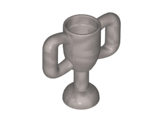 Display of LEGO part no. 10172 Minifigure, Utensil Trophy Cup Small  which is a Flat Silver Minifigure, Utensil Trophy Cup Small 
