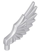 Display of LEGO part no. 11100 Minifigure Wing Feathered  which is a Light Bluish Gray Minifigure Wing Feathered 