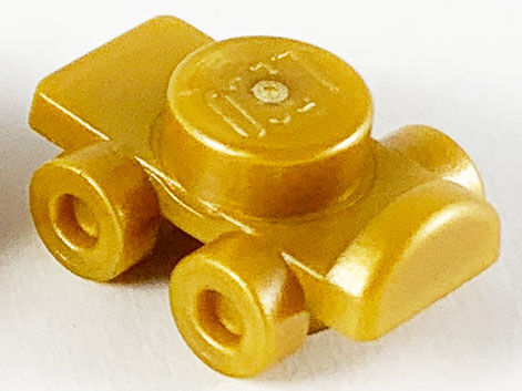 Display of LEGO part no. 11253 Minifigure Footgear Roller Skate  which is a Pearl Gold Minifigure Footgear Roller Skate 