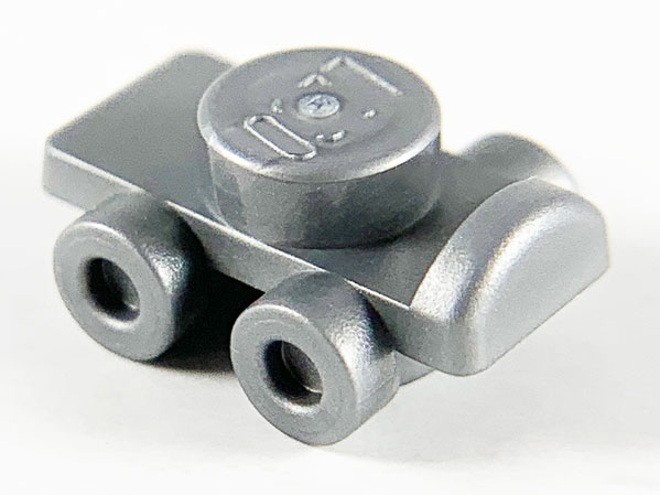 Display of LEGO part no. 11253 Minifigure Footgear Roller Skate  which is a Flat Silver Minifigure Footgear Roller Skate 