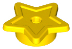 Display of LEGO part no. 11609 Friends Accessories Star with Stud Holder  which is a Yellow Friends Accessories Star with Stud Holder 