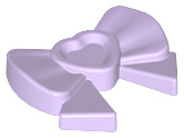 Display of LEGO part no. 11618 Friends Accessories Hair Decoration, Bow with Heart, Long Ribbon, and Small Pin  which is a Lavender Friends Accessories Hair Decoration, Bow with Heart, Long Ribbon, and Small Pin 