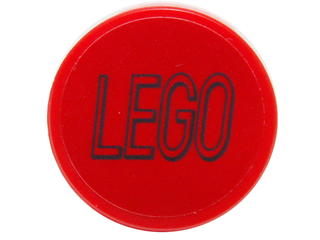 Display of LEGO part no. 14769pb059 Tile, Round 2 x 2 with Bottom Stud Holder with Black Lego Logo Outline on Background Pattern (Sticker), Set 76039  which is a Red Tile, Round 2 x 2 with Bottom Stud Holder with Black Lego Logo Outline on Background Pattern (Sticker), Set 76039 