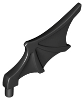 Display of LEGO part no. 15082 Minifigure Wing Bat Style  which is a Black Minifigure Wing Bat Style 