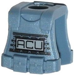 Display of LEGO part no. 15423pb02 Minifigure Vest Body Armor with 'ACU' Pattern  which is a Sand Blue Minifigure Vest Body Armor with 'ACU' Pattern 