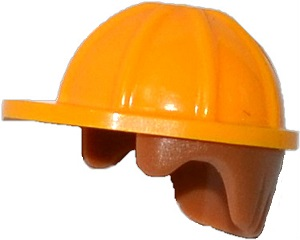 Minifigure Headgear Helmet Construction with Molded Medium Nougat Hai Bricker King