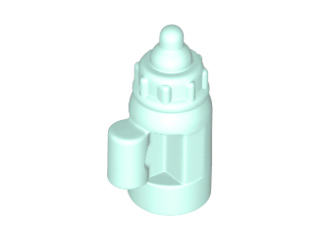 Display of LEGO part no. 18855 Minifigure, Utensil Baby Bottle with Handle  which is a Light Aqua Minifigure, Utensil Baby Bottle with Handle 