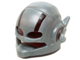 Display of LEGO part no. 20917c01 Minifigure, Headgear Helmet Space with Headphones and Internal Trans-Red Visor  which is a Flat Silver Minifigure, Headgear Helmet Space with Headphones and Internal Trans-Red Visor 