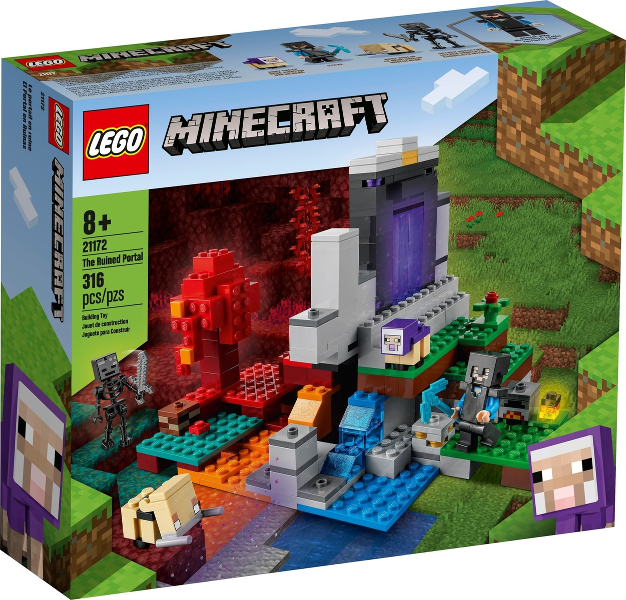 Box art for LEGO Minecraft The Ruined Portal 21172