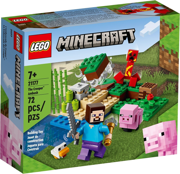 Box art for LEGO Minecraft The Creeper Ambush 21177