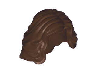Display of LEGO part no. 23187 Minifigure, Hair Female Mid-Length Wavy  which is a Dark Brown Minifigure, Hair Female Mid-Length Wavy 