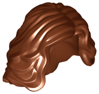 Display of LEGO part no. 23187 Minifigure, Hair Female Mid-Length Wavy  which is a Reddish Brown Minifigure, Hair Female Mid-Length Wavy 