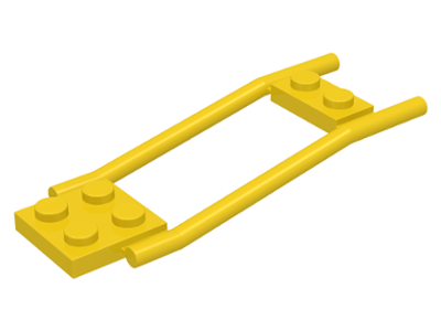 Display of LEGO part no. 2397 which is a  Yellow Horse Hitching / Harness Traces 