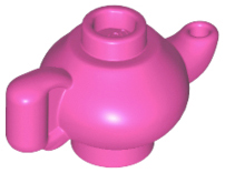 Display of LEGO part no. 23986 Minifigure, Utensil Teapot  which is a Dark Pink Minifigure, Utensil Teapot 