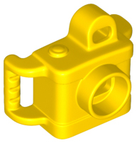 Display of LEGO part no. 24806 which is a Yellow Duplo Utensil Camera 