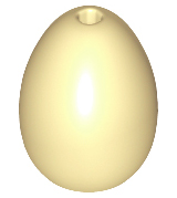 Display of LEGO part no. 24946 Egg with Small Pin Hole  which is a Tan Egg with Small Pin Hole 