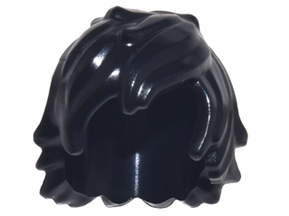Display of LEGO part no. 25378 Minifigure, Hair Tousled with Long Bangs  which is a Black Minifigure, Hair Tousled with Long Bangs 