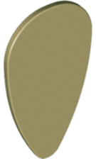Display of LEGO part no. 2586 Minifigure, Shield Ovoid  which is a Dark Tan Minifigure, Shield Ovoid 