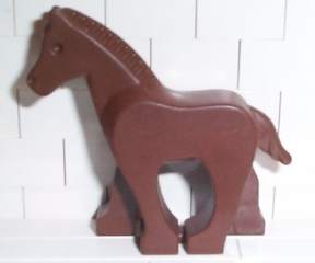 Display of LEGO part no. 30032 Horse, Pony  which is a Brown Horse, Pony 