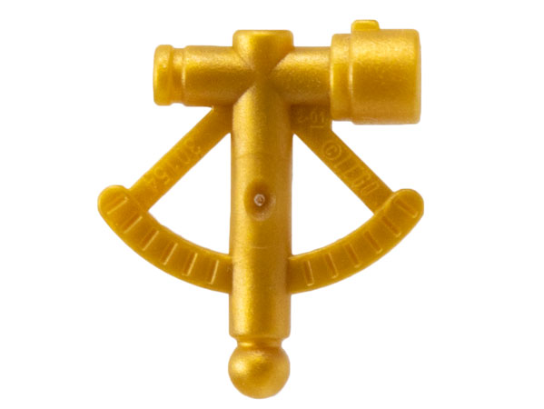 Display of LEGO part no. 30154 Minifigure, Utensil Sextant / Quadrant  which is a Pearl Gold Minifigure, Utensil Sextant / Quadrant 