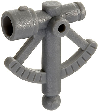 Display of LEGO part no. 30154 Minifigure, Utensil Sextant / Quadrant  which is a Dark Bluish Gray Minifigure, Utensil Sextant / Quadrant 