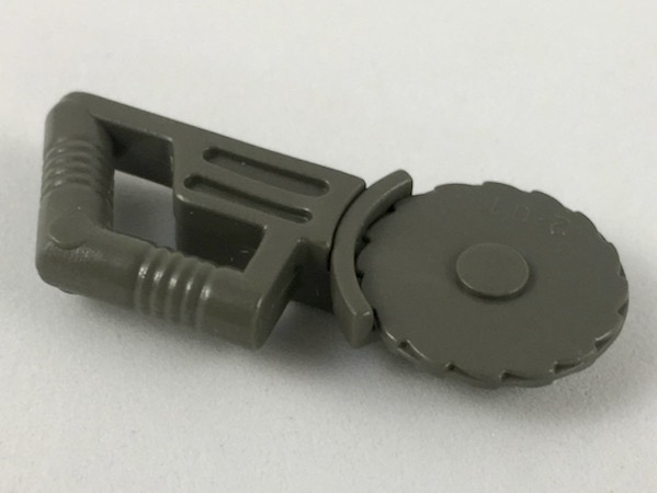 Display of LEGO part no. 30194 Minifigure, Utensil Tool Circular Blade Saw  which is a Dark Gray Minifigure, Utensil Tool Circular Blade Saw 