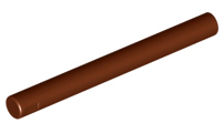 Display of LEGO part no. 30374 Bar   4L (Lightsaber Blade / Wand)  which is a Reddish Brown Bar   4L (Lightsaber Blade / Wand) 