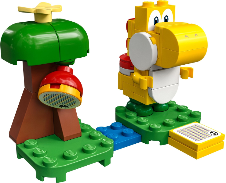 Box art for LEGO Super Mario Yellow Yoshi's Fruit Tree, Expansion Set polybag 30509