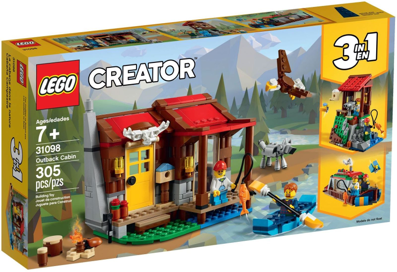 LEGO Creator 3-in-1 Outback Cabin 31098 Building Toy. 305 pcs. 7+
