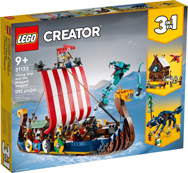 Box art for LEGO Creator Viking Ship and the Midgard Serpent 31132