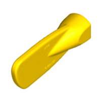 Display of LEGO part no. 31990 Minifigure, Utensil Oar / Paddle Head  which is a Yellow Minifigure, Utensil Oar / Paddle Head 