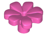 Display of LEGO part no. 32606 Friends Accessories Flower with 7 Thick Petals and Pin  which is a Dark Pink Friends Accessories Flower with 7 Thick Petals and Pin 
