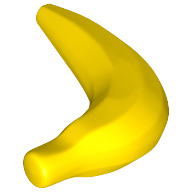 Display of LEGO part no. 33085 Banana  which is a Yellow Banana 