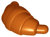Display of LEGO part no. 33125 Croissant with Rounded Ends  which is a Dark Orange Croissant with Rounded Ends 