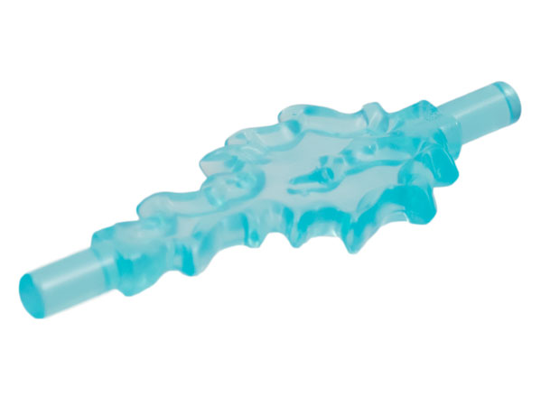 Display of LEGO part no. 35032b Power Burst Bolt Large with Bar Ends  which is a Trans-Light Blue Power Burst Bolt Large with Bar Ends 