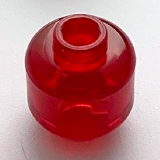 Display of LEGO part no. 3626c Minifigure, Head (Plain), Hollow Stud  which is a Trans-Red Minifigure, Head (Plain), Hollow Stud 
