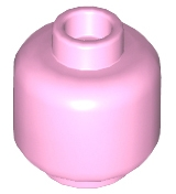 Display of LEGO part no. 3626c Minifigure, Head (Plain), Hollow Stud  which is a Bright Pink Minifigure, Head (Plain), Hollow Stud 