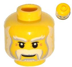 Part 3626cpb1004 Minifigure, Head Beard Light Bluish Gray and White Full, Thick Moustache and Eyebrows Pattern - Hollow Stud